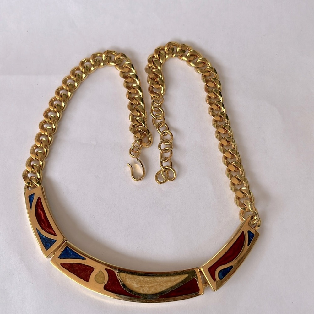 MONET Necklace with Multi Color Enamel